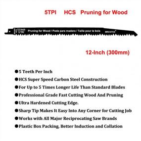 img 1 attached to MRCGTCE Wood Pruning Reciprocating Saw Blade, 12-Inch 5TPI Big Teeth SK5 Big Teeth Recip Saw Blades For Fast Straight Cutting (10Pcs)