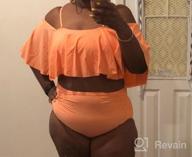 img 1 attached to Plus Size Bikini: Two Piece Swimsuit With High Waist Bottoms And Ruffled Flounce Top review by Randy Perry