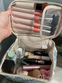 img 6 attached to Narwey Travel Makeup Bag: Большая органайзер-косметичка для женщин и девочек (Средний размер, черный) - Упаковка из 1 штуки