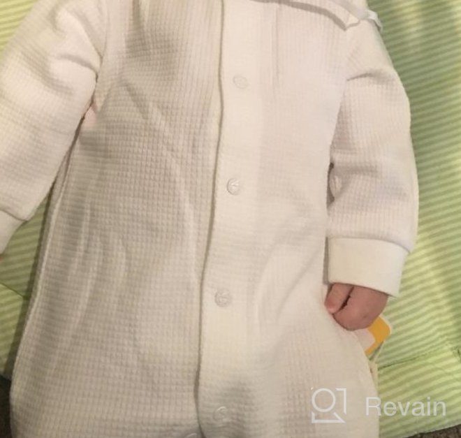 img 1 attached to White 0-24 Month Unisex Baby Jumpsuit - Pureborn Infant Boys Girls Cotton Spring Fall Romper Coverall Baptism Outfit review by Kevin Brianne