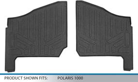 img 1 attached to 🚗 Custom Fit Black Liner Set for 2019-2021 Polaris Ranger 1000 2 & 4 Passenger Models - SMARTLINER UA0102 All Weather Floor Mats 1st Row