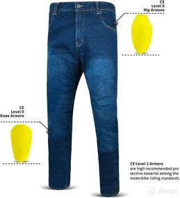 img 2 attached to 👖 Logicielity LLC Biker Pants Motorcycle Jeans Slim Fit Denim Trousers - Stretchable with Detachable Knee and Hip Pads