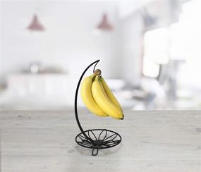 img 2 attached to 🍃 Spectrum Diversified Black Leaf Holder: Countertop Tree with Banana Hanger & Small Tray for Fruit, Vegetables, Produce, and Snack Storage on Bars & Tables