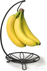 img 3 attached to 🍃 Spectrum Diversified Black Leaf Holder: Countertop Tree with Banana Hanger & Small Tray for Fruit, Vegetables, Produce, and Snack Storage on Bars & Tables