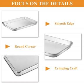 img 2 attached to Deedro Stainless Steel Baking Sheet Set - Non-Toxic, Heavy-Duty, Rust-Free, And Easy To Clean Oven Trays With Mirror Finish - 10X8X1 Inch Cookie Sheets, Pack Of 2