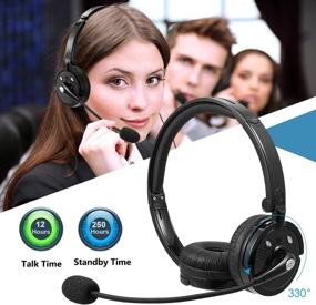 img 2 attached to 🎧 2 Pack LUXMO Bluetooth Headphones with Mic - Enhanced Noise Cancelling for Zoom Meetings, Skype Calls, Call Centers, Truck Drivers, Businesses & Home Offices - Bundle Deal: Save Now!