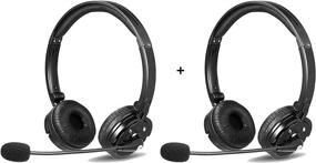 img 4 attached to 🎧 2 Pack LUXMO Bluetooth Headphones with Mic - Enhanced Noise Cancelling for Zoom Meetings, Skype Calls, Call Centers, Truck Drivers, Businesses & Home Offices - Bundle Deal: Save Now!