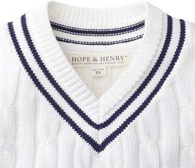 img 1 attached to Hope Henry White Tennis Sweater Boys' Clothing ~ Sweaters