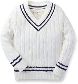 img 3 attached to Hope Henry White Tennis Sweater Boys' Clothing ~ Sweaters