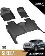 🚗 gmc sierra 1500 / chevrolet silverado 1500 crew cab 2019-2021 custom fit car floor liners, 3d maxpider all-weather floor mats - kagu series, black (1st & 2nd row) логотип