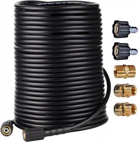 img 4 attached to Upgrade Your Pressure Washer With YAMATIC'S 100Ft Kink Resistant Hose - 3200 PSI Capacity And Quick Connect Couplers For Easy Replacement - Premium Version 2X
