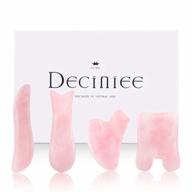 4 pack natural pink rose quartz gua sha scrapper набор инструментов для массажа для ухода за кожей и лечения триггерных точек, инструмент для косметической терапии для лица, шеи и тела, камень для лица guasha для борьбы со старением логотип