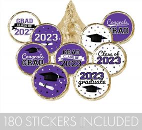 img 2 attached to School Colors Graduation Party Decorations: Class Of 2023 Stickers For Chocolate Drops And Kisses Candy - 180 Count In Purple - Optimized For Search Engines