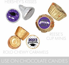 img 1 attached to School Colors Graduation Party Decorations: Class Of 2023 Stickers For Chocolate Drops And Kisses Candy - 180 Count In Purple - Optimized For Search Engines