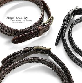 img 2 attached to 👗 Braided Genuine Leather Casual Women's Belts: Must-Have Accessories via 20154