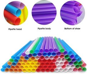 img 1 attached to 🥤 RENYIH 100 Pcs Individually Wrapped Smoothie Boba Straws - Jumbo Bubble Tea Milkshake Straws (0.43" Wide X 8.2" Long) Disposable & Colorful