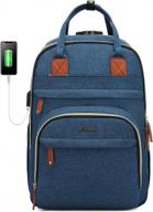 🎒 lovevook laptop backpack: stylish unisex bag for travel and business with anti-theft features and lock - 15.6 inch, dark blue logo