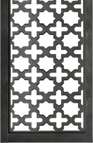 img 1 attached to Benjara Rectangular Mango Wood Wall Panel With Cutout Lattice Pattern, Rectangle, Black