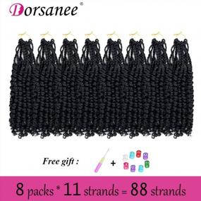 img 3 attached to Dorsanee Pre-Twisted Passion Twist Hair 10 Inch, 8 Packs Pre Looped Passion Twist Braiding Hair, Bohemian Plait Passion Twists Crochet Hair For Black Women Synthetic Hair Extensions (10In, 1#)