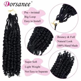 img 1 attached to Dorsanee Pre-Twisted Passion Twist Hair 10 Inch, 8 Packs Pre Looped Passion Twist Braiding Hair, Bohemian Plait Passion Twists Crochet Hair For Black Women Synthetic Hair Extensions (10In, 1#)