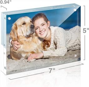 img 2 attached to 5 Pack 5X7 Inch Acrylic Picture Frame Set - Double Sided Magnet Desktop Display Gift Ideal