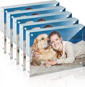 img 4 attached to 5 Pack 5X7 Inch Acrylic Picture Frame Set - Double Sided Magnet Desktop Display Gift Ideal