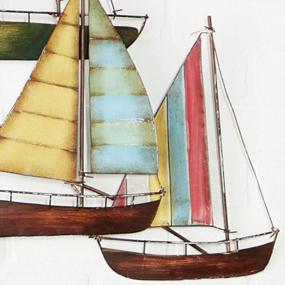 img 1 attached to Add A Nautical Touch With 33-Inch Metal Sail Boat Wall Decor In Multi-Colored