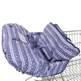 img 4 attached to Simple Being Baby Shopping Seat: 2-in-1 Grocery Cart & Highchair Cover (Blue) - Hypoallergenic & Washable
