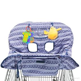 img 3 attached to Simple Being Baby Shopping Seat: 2-in-1 Grocery Cart & Highchair Cover (Blue) - Hypoallergenic & Washable