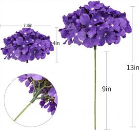 img 2 attached to Luyue 10 Pack Artificial Hydrangea Flowers Purple Silk Flower With Stem Big Floral Arrangement For Home Decoration Wedding Centerpiece