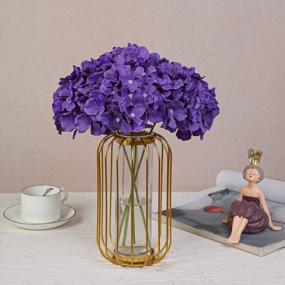 img 1 attached to Luyue 10 Pack Artificial Hydrangea Flowers Purple Silk Flower With Stem Big Floral Arrangement For Home Decoration Wedding Centerpiece