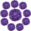 luyue 10 pack artificial hydrangea flowers purple silk flower with stem big floral arrangement for home decoration wedding centerpiece logo