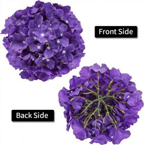 img 3 attached to Luyue 10 Pack Artificial Hydrangea Flowers Purple Silk Flower With Stem Big Floral Arrangement For Home Decoration Wedding Centerpiece