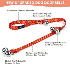 img 3 attached to PuppyDoggy 2-Pack Adjustable Dog DoorBells for Potty Training and House Training - Premium Quality 🐶 Bell for Dogs and Cats - Includes 4Pcs Free Holiday Bells (Christmas Halloween) - Red, 2 Pack