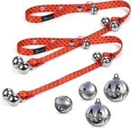 puppydoggy 2-pack adjustable dog doorbells for potty training and house training - premium quality 🐶 bell for dogs and cats - includes 4pcs free holiday bells (christmas halloween) - red, 2 pack logo