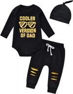 комплект одежды для новорожденных мальчиков из 3 предметов - комбинезон с длинными рукавами, штаны и шапка логотип