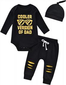 img 4 attached to Newborn Baby Boy Clothes 3PCS Outfit Set - Long Sleeve Romper, Pants & Hat