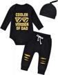 newborn baby boy clothes 3pcs outfit set - long sleeve romper, pants & hat logo