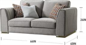 img 2 attached to Серый двухместный диван середины века в стиле модерн - Acanva Роскошный диван для гостиной с льняной отделкой, 66 дюймов W