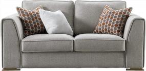 img 3 attached to Серый двухместный диван середины века в стиле модерн - Acanva Роскошный диван для гостиной с льняной отделкой, 66 дюймов W