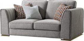 img 1 attached to Mid Century Modern Grey Loveseat - Acanva Luxury Linen-Like Living Room Sofa, 66“W