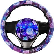 🌹 galaxy-rose handmade pu steering wheel cover: cute, fashionable car accessory for women логотип