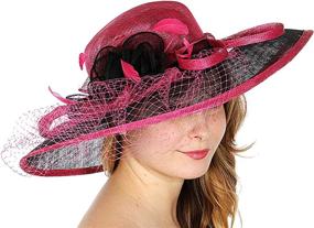 img 4 attached to Dress Derby Hat Women, For Church Party Kentucky Bridal Wedding Cocktail, Wide Brim Flower Bucket Cloche