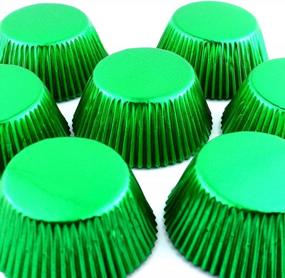 img 3 attached to 198-Piece Christmas Day Baking Muffin Paper Cup Liners - Eoonfirst Green Foil Metallic Cupcake Cases