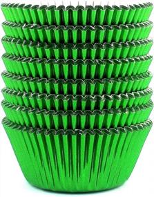 img 4 attached to 198-Piece Christmas Day Baking Muffin Paper Cup Liners - Eoonfirst Green Foil Metallic Cupcake Cases