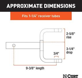 img 2 attached to 🚚 CURT 45026 1-1/4-Inch Receiver Class 1 Trailer Hitch Ball Mount, 2,000 lbs Capacity, 3/4-Inch Hole, 3-1/4-Inch Drop, 2-5/8-Inch Rise