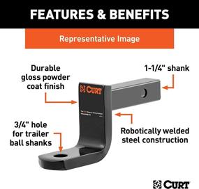 img 1 attached to 🚚 CURT 45026 1-1/4-Inch Receiver Class 1 Trailer Hitch Ball Mount, 2,000 lbs Capacity, 3/4-Inch Hole, 3-1/4-Inch Drop, 2-5/8-Inch Rise