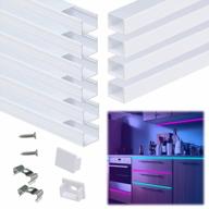 muzata 10pack 3.3ft/1m white led channel system spotless u shape with frosted milky white diffuser cover 18x13 mm wide aluminum profile track for waterproof led strip, u103 1m hw, ln1 lu2 lp1 logo