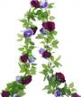 2pcs artificial rose garland - 13ft purple fake rose vine with 9 heads for weddings, baby shower, birthdays, room decor, and table centerpieces logo