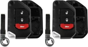 img 1 attached to 🔑 Jeep Wrangler Gladiator Key Fob Case Shell - OHT1130261 3btn Remote (2-Pack)